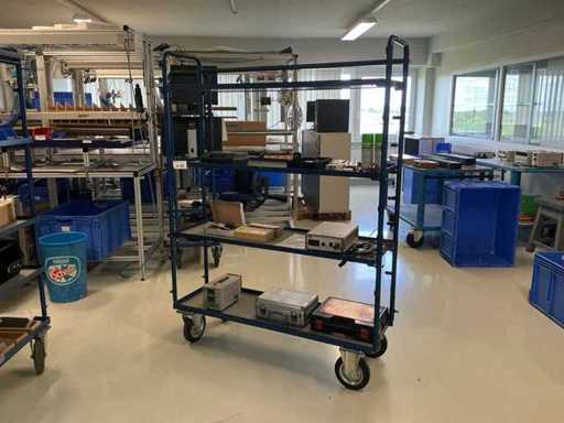 Storage trolley with contents