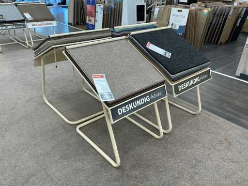 Shelf with carpet samples (24x)