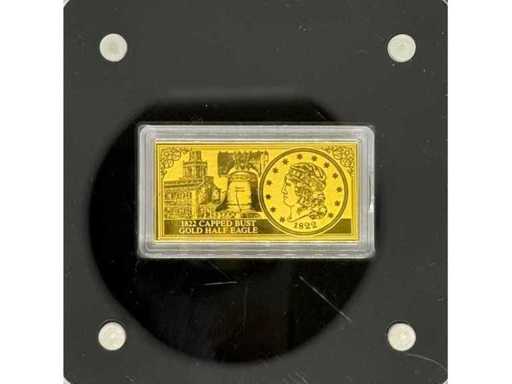 Gold 999 (1/200 oz) - 1907 Indian Head Gold Double Eagle - Proof Bar - 2022