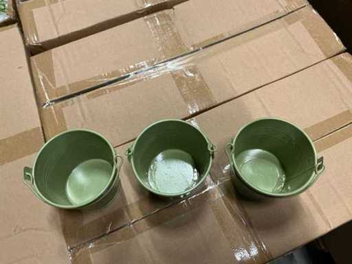 Lot Bucket Sevilla Zink D10,3xH8,5 cm grüne Matte (2280x)