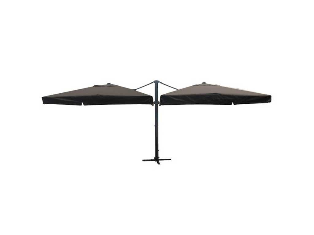 Double hanging parasol Black 300x300 cm