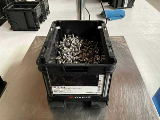 Würth 4,96 kg Vis à tête à bouton basse avec bride M6x12 dans un contenant empilable
