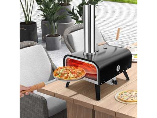 Four à pizza en acier inoxydable à 3 niveaux avec thermomètre, pelle à pizza et sac de transport
