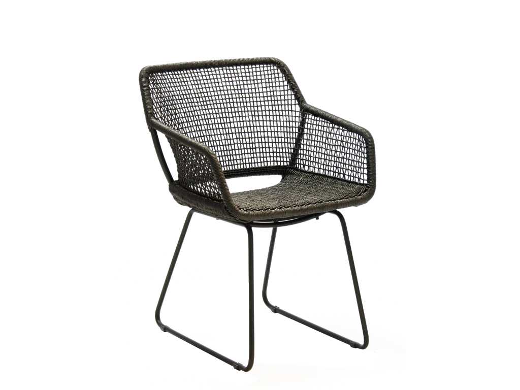 Furniture - 8x Liyo-outlet armchair alu black / wicker black