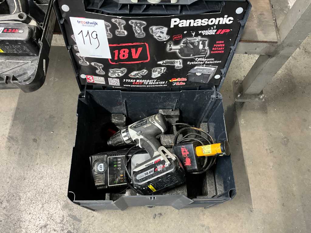 Panasonic Screw drill and various batteries Troostwijk Auctions