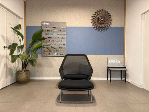 Fotoliu Vitra cu scaun pentru picioare Fotoliu Lenit Negru