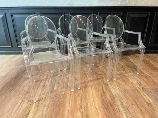 6x Kartell Louis Ghost - design chair - indoor/outdoor