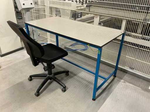 Kaymar - Workbench with 2-Piece earth connection point and Eurokraft Workshop Office Chair