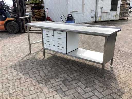 Rvs werktafel 2500x700x910mm