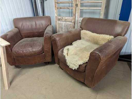 2 pieces Leather Armchair