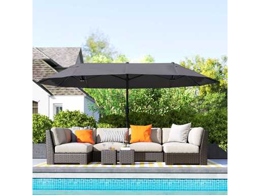 Outdoor Garden Parasol 4.6 x 2.7 m 