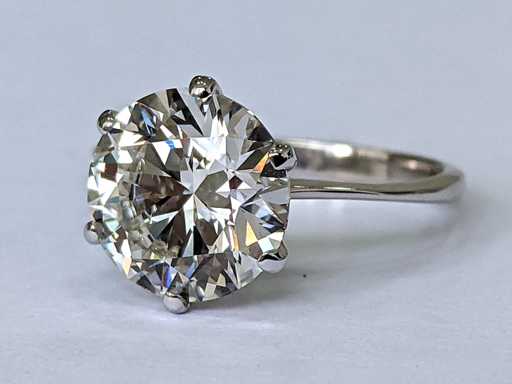 Inel din aur alb de 18 carate cu diamant de 3,00 ct