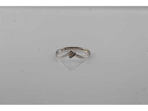 9 KT Witgouden Ring Met Natuurlijke Diamant