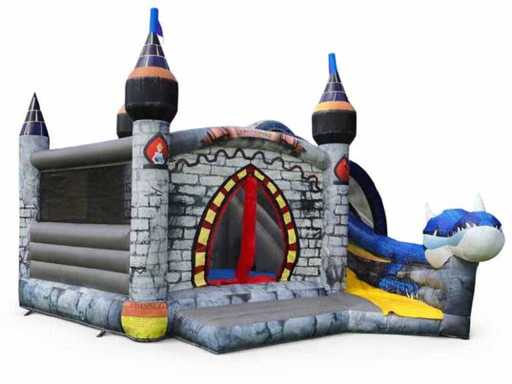 XL Château gonflable avec toboggan (thème Dragon)
