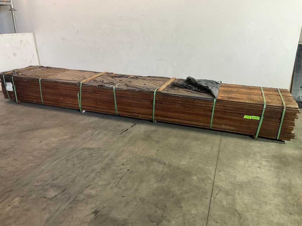 Tavola di rivestimento in legno duro Angelim Vermelho 500x10x2 cm (40x)