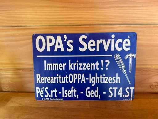 Metalen reclame bord