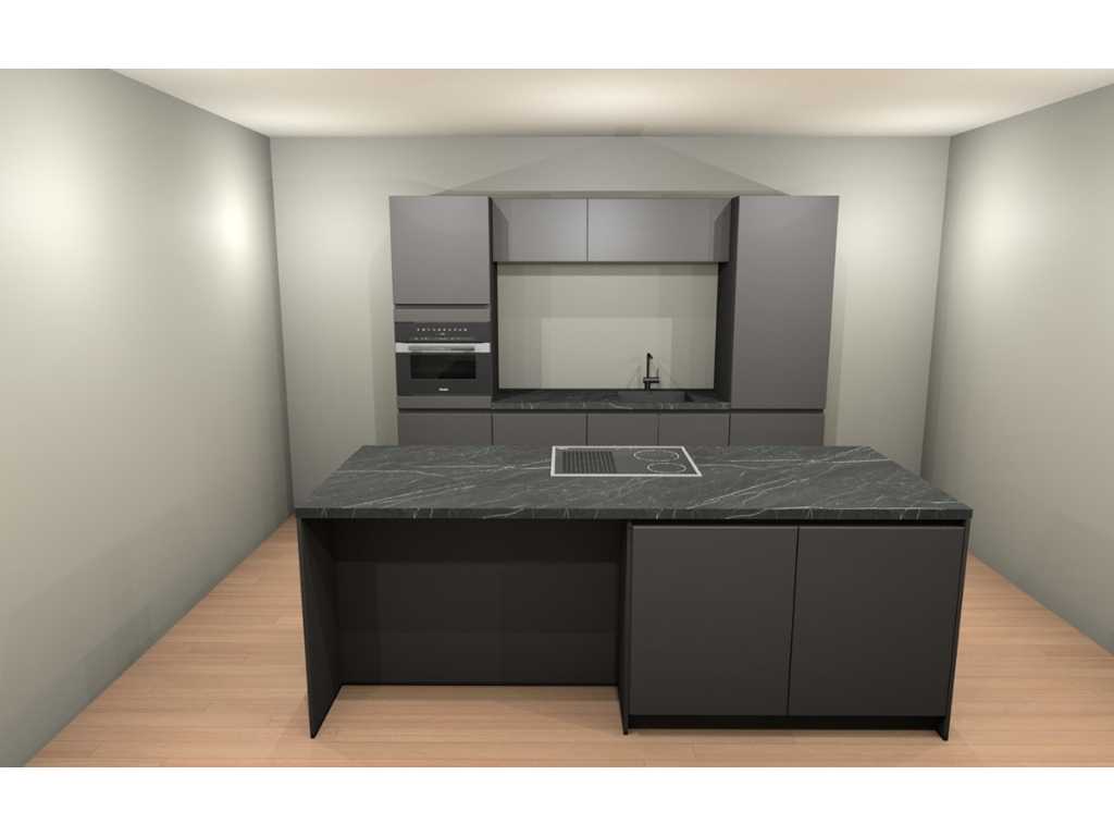 Häcker Concept130 - Topsoft Graphit matt - Küchenaufteilung