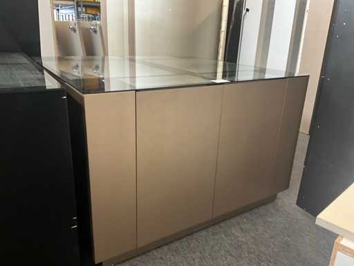 Houten Winkeltoon/opbergmeubel