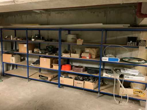 Metal rack with content