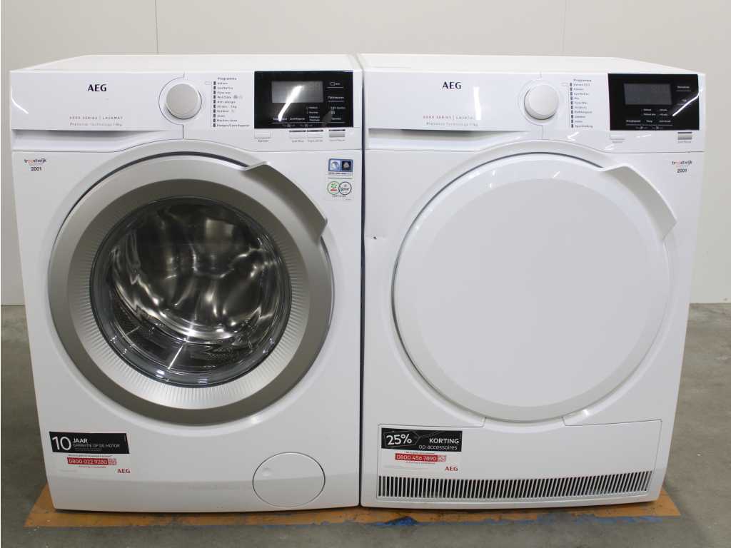 Seria AEG 6000 | Mașină de spălat rufe cu tehnologie Lavamat ProSense & Seria AEG 6000 | Uscător cu tehnologie Lavatherm ProSense