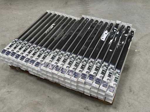 Suncollection - Klem dubbelrolgordijn 80 x 150 cm grijs lichtdoorlatend (50x)