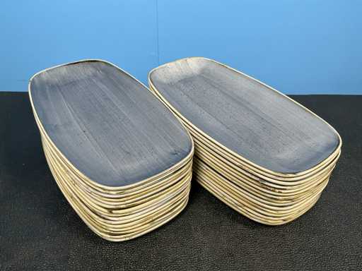 Churchill Stonecast Blueberry Chefs oblong plate (30x)