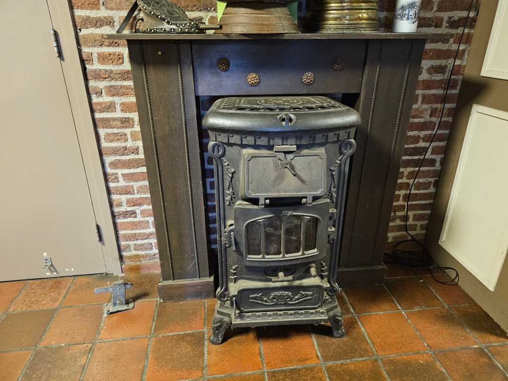 Cast iron fireplace and fireplace