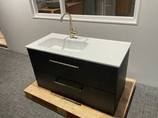 Mobili da bagno 103 x 47 cm con rubinetto miscelatore e specchio