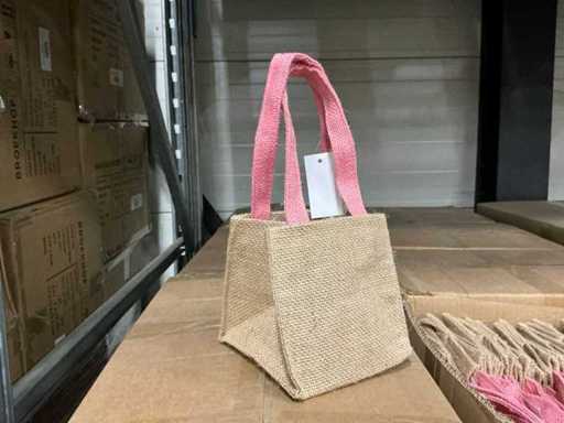 Torby imprezowe: Foxy Jute Pink 12,5x12x5xH12,5cm (1170x)