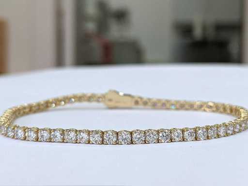 14 Karaat geelgouden armband met 6,74 crt. diamant