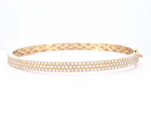 Gouden vaste armband met briljant geslepen diamant