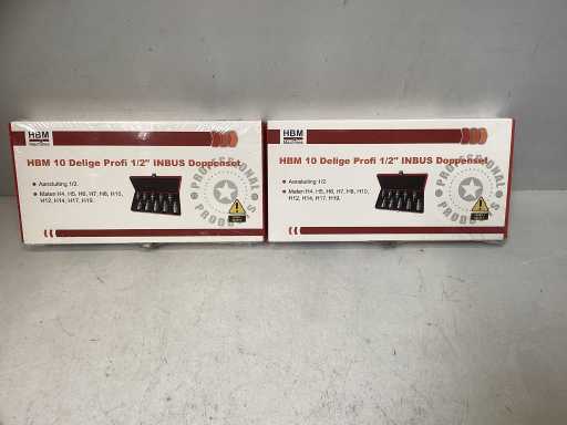 HBM 10 Delige Profi 1/2 inch INBUS Doppenset