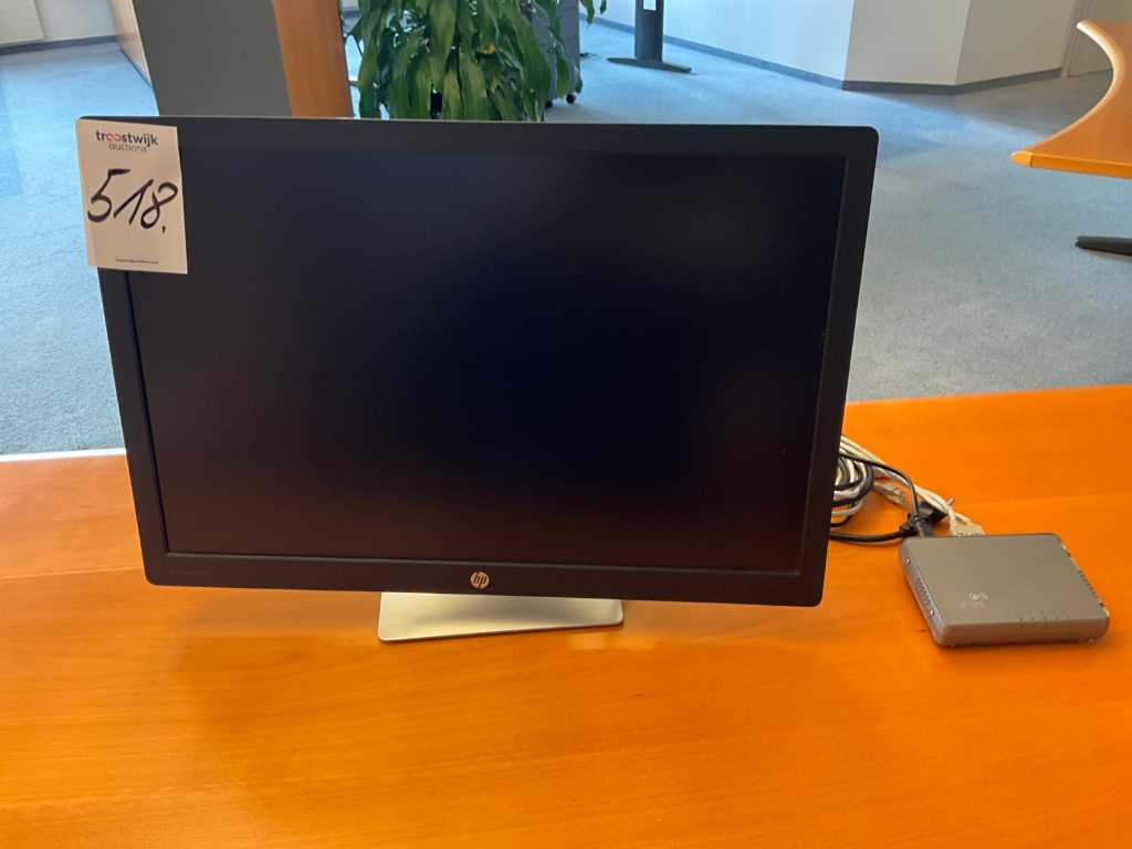 Hp Elite Display E242 Flat Panel with Switch Box