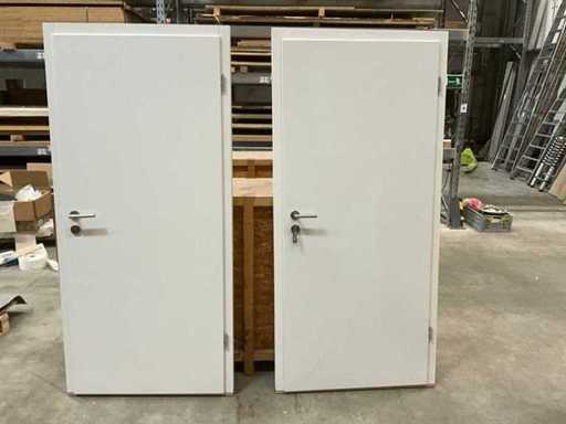 2 porte Messebau laccate 202 x 92 cm con maniglia e telaio a blocchi nella scatola