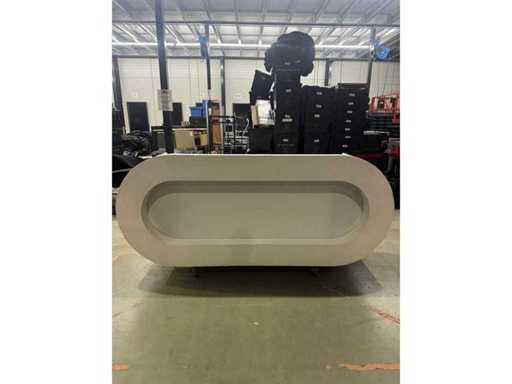 DJ meubel wit ovaal LED