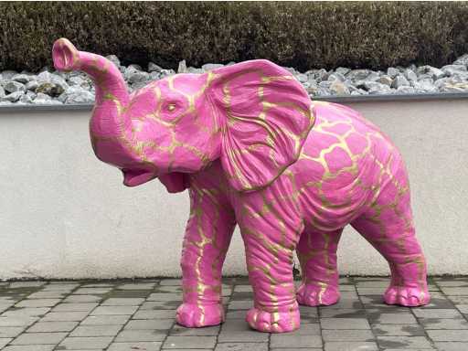 Eléphant Rose/Or H110cm x L180cm