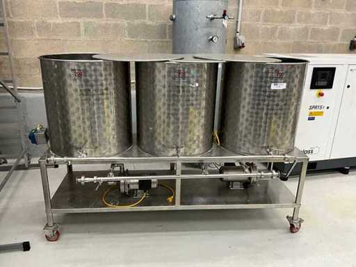 Carro POLSINELLI 3x200l Carri Armati 3 Rotanti