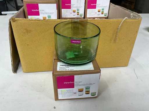 Vaso imperfetto verde Ø13 x 10 cm di altezza (14x)