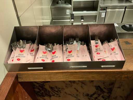 Stainless steel cutlery tray with cutlery