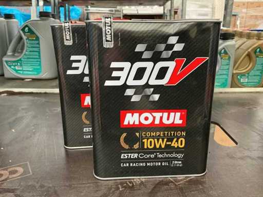 Motul 300V,inhoud 2 liter 10W40 Vol Synthetische Racing Motor olie (2x)