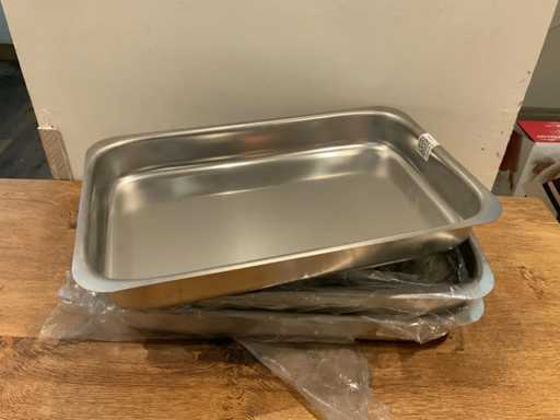 Plateau de viande en acier inoxydable (3x)