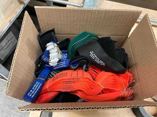 Gemengde partij, kabel – klittenband, verschillende lengtes, kleuren, breedtes – ca. 100 stuks, nieuw