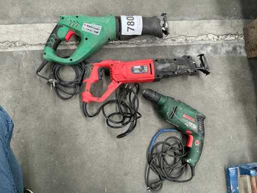 Scie alternative (2x) et perceuse 
