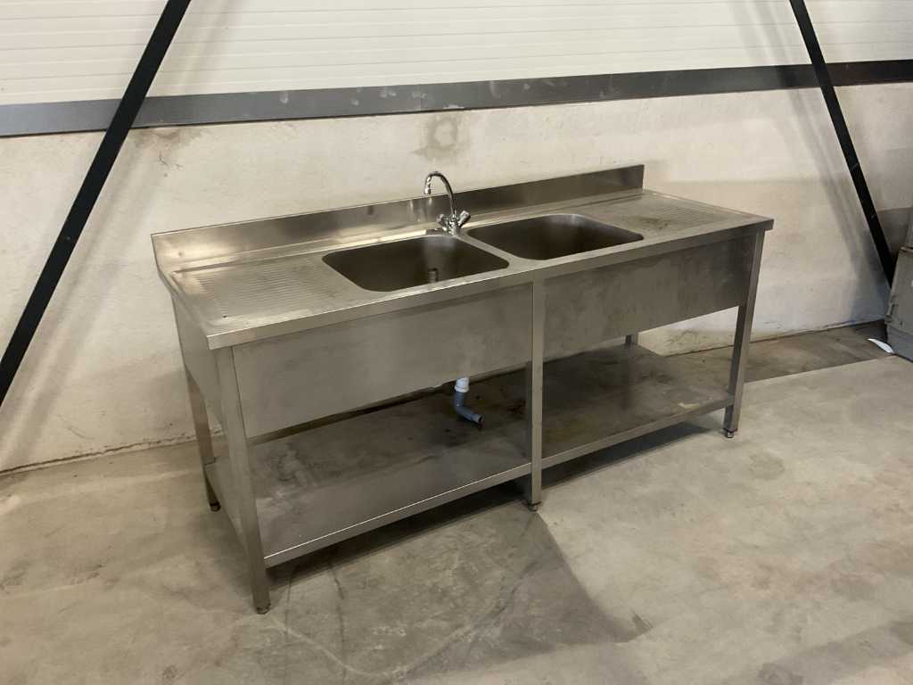 Stainless steel sink with double sink