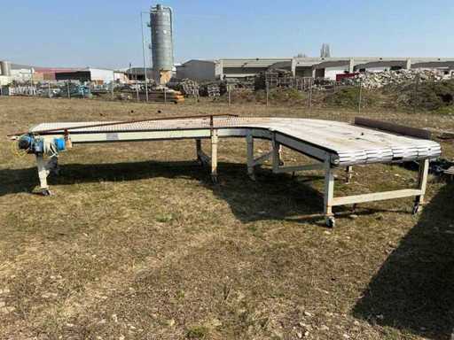 CONVOYEUR À BANDE MODULAIRE SACOT À 90 DEGRÉS