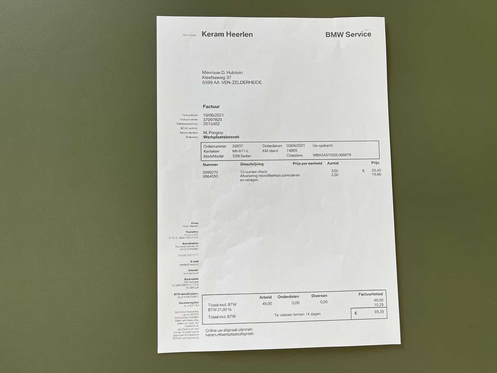 BMW 520i Luxury Edition 184pk 2016 (Origineel-NL) 5-serie F10, KK-611-L