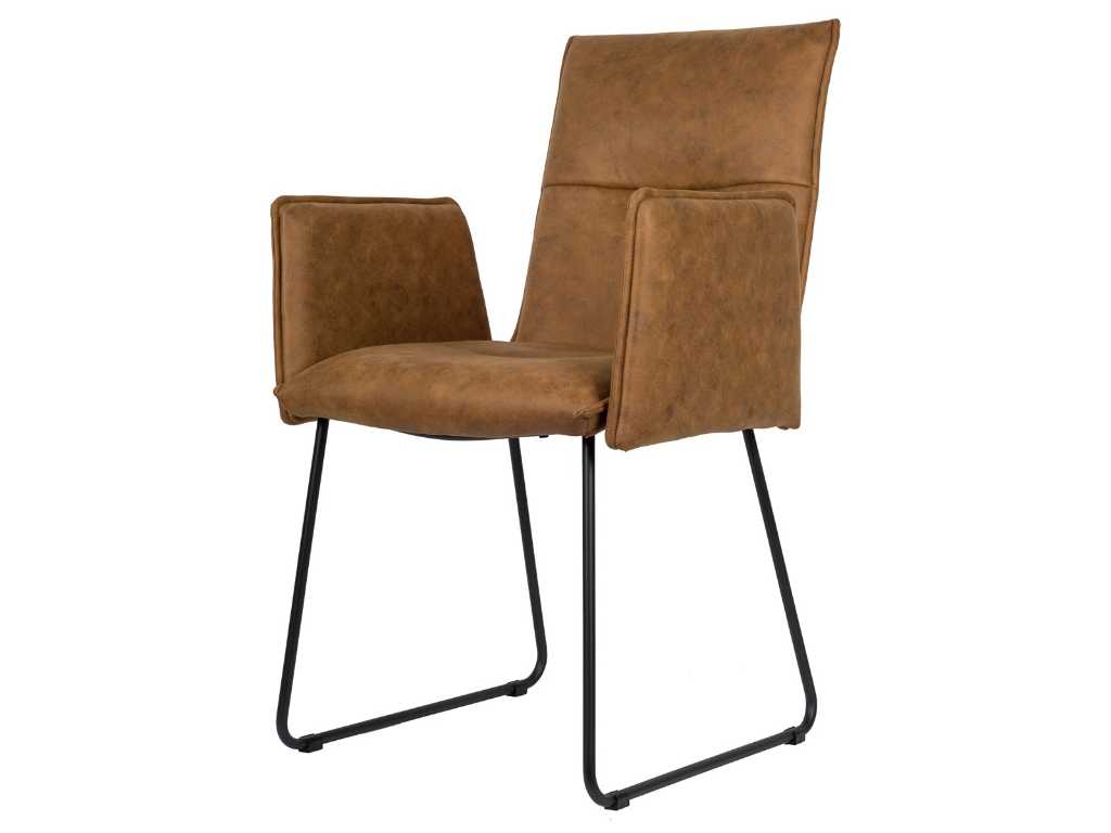 8x Design dining chair cognac microfiber