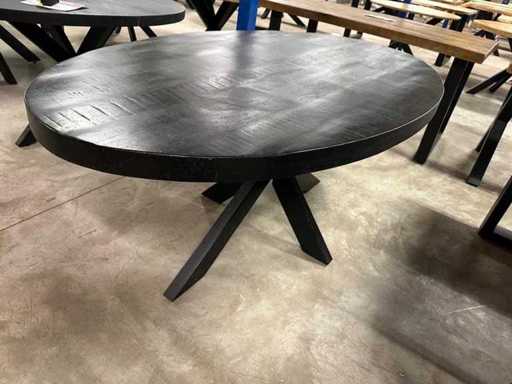 mango rond 130 rond 5 dik zwart met spinpoot 