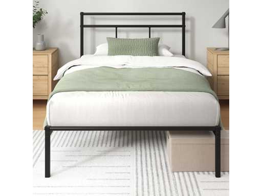 Lit 80 x 190 - Base en métal Durable avec tête