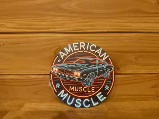 Metal advertising sign round 20cm